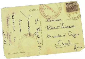 Cachet Régiment de Tirailleurs Marocains Vaguemestre (1941) Carte postale ancienne Le Fayet