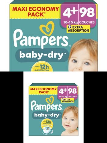 2 Cartons couches Pampers taille 4+ 👍 ENVOI demain