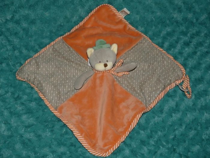 Doudou plat chat Rémi Bukowski beige orange 😺Neuf