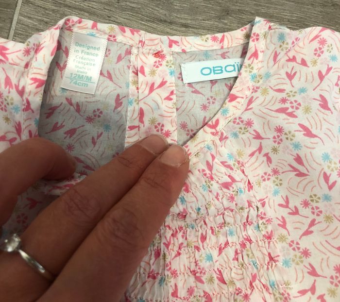 Blouse fleurie Obaidi taille 12 mois 74 cm - photo numéro 3