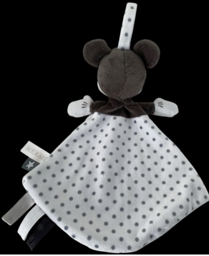 ❤️Doudou Plat Mouchoir Mickey Blanc Pois Disney Nicotoy - photo numéro 2