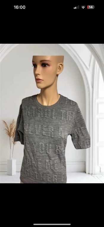 Sweat manches courtes gris Sandro - Taille 1