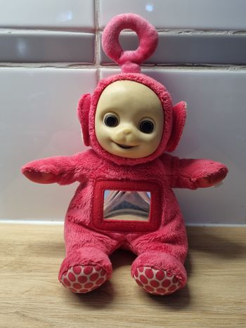 Peluche Vintage Teletubbies Po Rouge - Miroir & Pieds à pois - 30cm