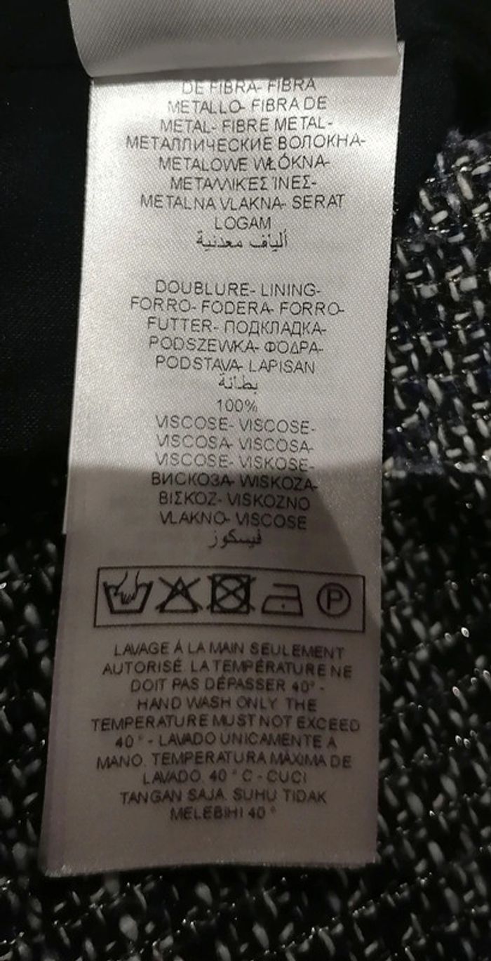 Mini-jupe effet tweed bleu marine blanc argenté Taille S Nafnaf - photo numéro 12