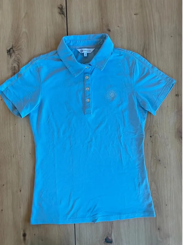 Polo Bleu  Clair  Harcour – Taille  S  –  Très  Bon  État