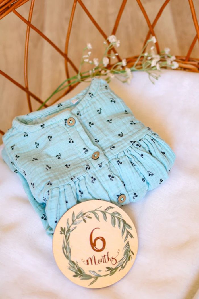 Robe et bloomer bleu pastel cerises, Orchestra, 6 mois - photo numéro 6