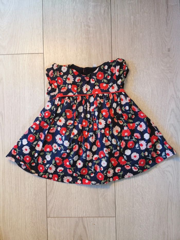 Robe bébé à fleurs doublée 6 mois