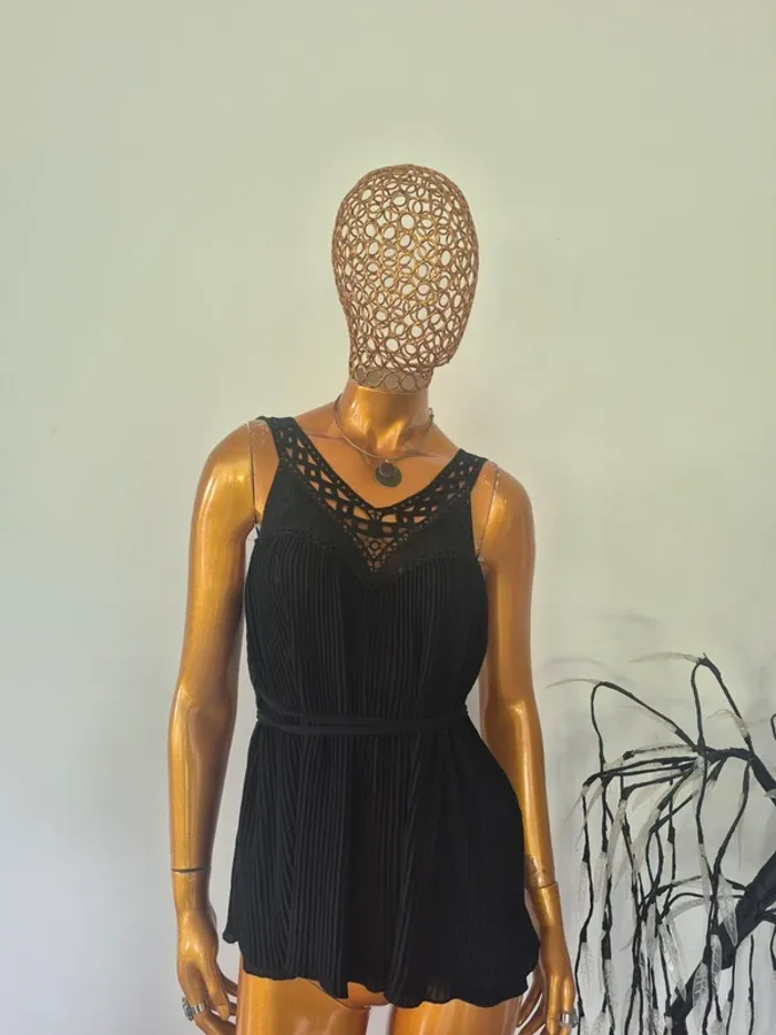 Blouse sans Manches Noir Femme Taille Unique