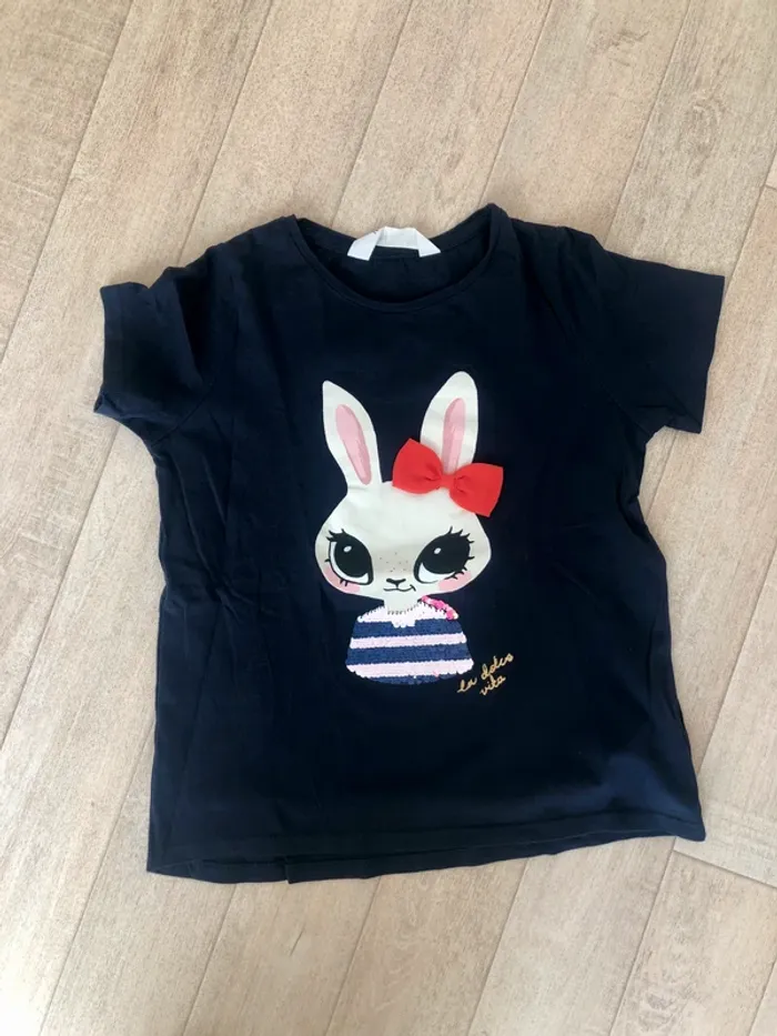 Tee-shirt marine fille H&M - photo numéro 2