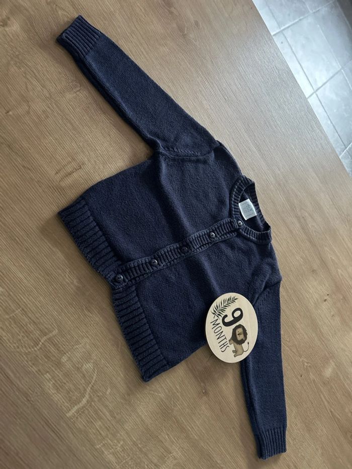 Gilet bleu marine à bouton ZY