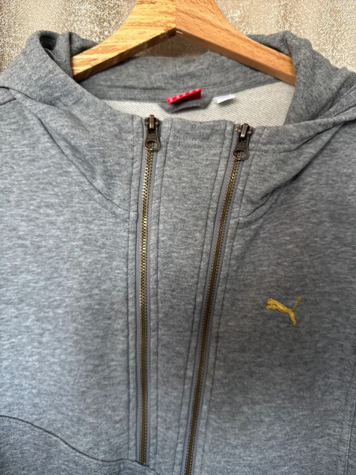 Veste à capuche zippée Puma Femme – Taille M – Gris chiné – Très bon état - photo numéro 3