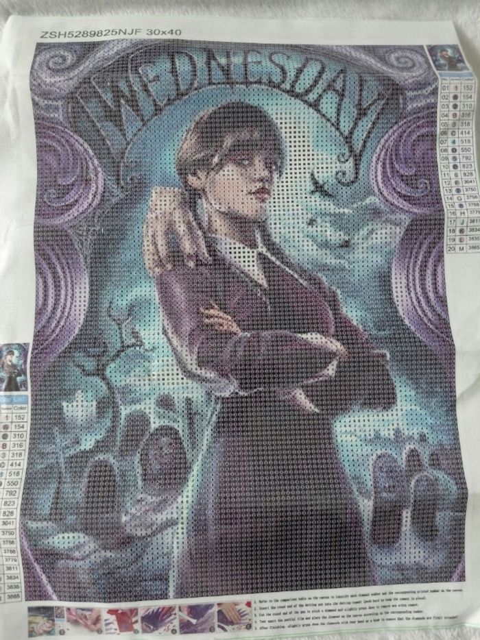 Diamond painting Mercredi Addams - photo numéro 3
