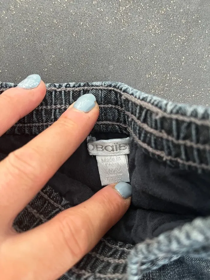 Ensemble garçon teeshirt manches longues à rayures Kiabi et jeans Obaïbi taille 1 mois - photo numéro 4