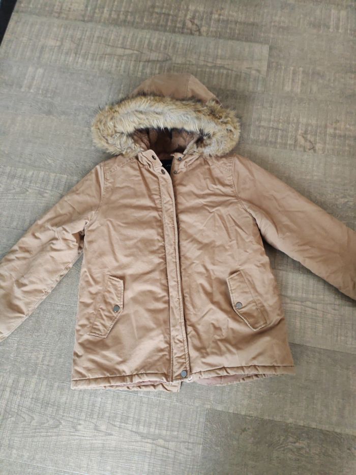 Veste camel avec fourrure