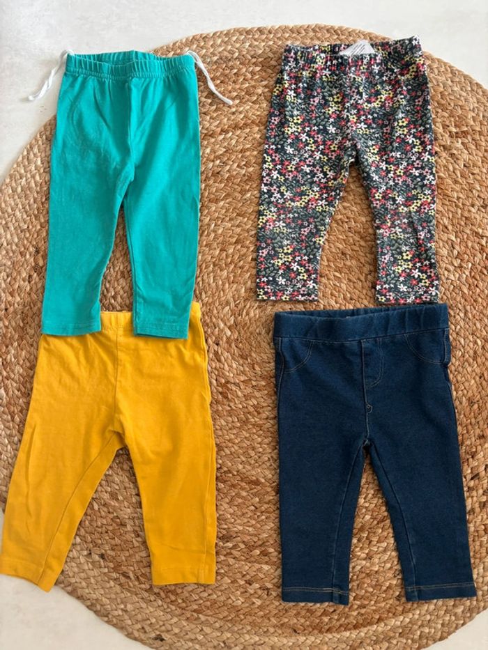 Lot de 4 leggings 12 mois 💟 - photo numéro 2