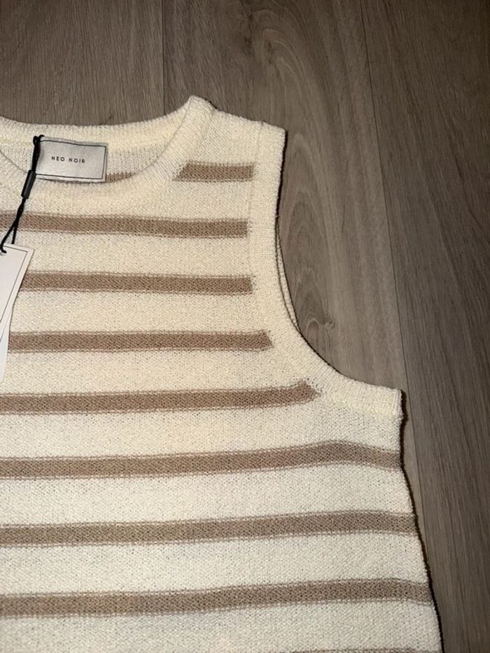 Pull sans manches rayé Naf Naf – taille XS / 34 – neuf avec étiquette - photo numéro 3