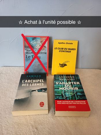 Lot de 3 livres policier - thriller - agatha christie - antoine renand