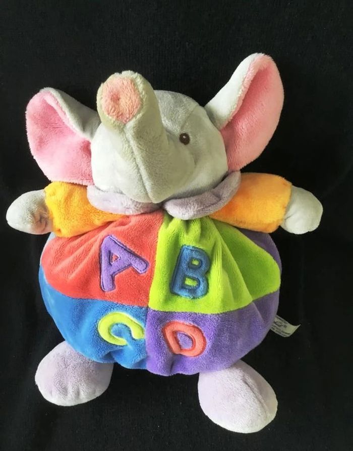 PELUCHE BOULE ELEPHANT MULTICOLORE - SUNKID