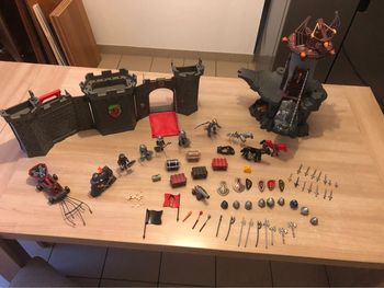 Lot château fort transportable + donjon dragon playmobil