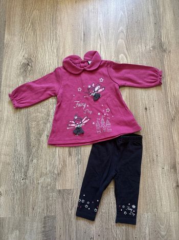 Ensemble haut + pantalon fées 3 mois