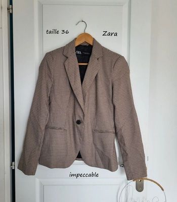 Veste blazer à carreaux cintrée Zara taille 36