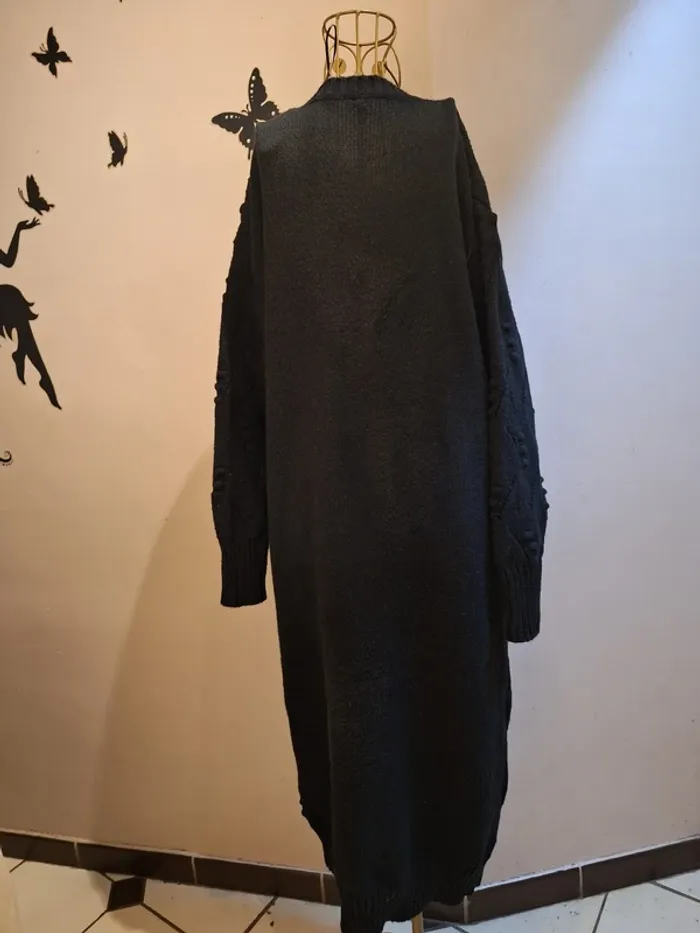 Longue robe pull noire - photo numéro 4