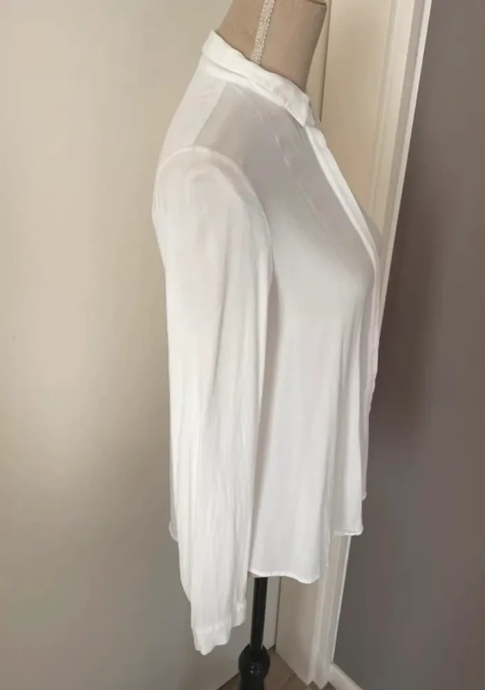 Promod chemise blouse Haut voilé invisible blanche femme taille 36 - photo numéro 5