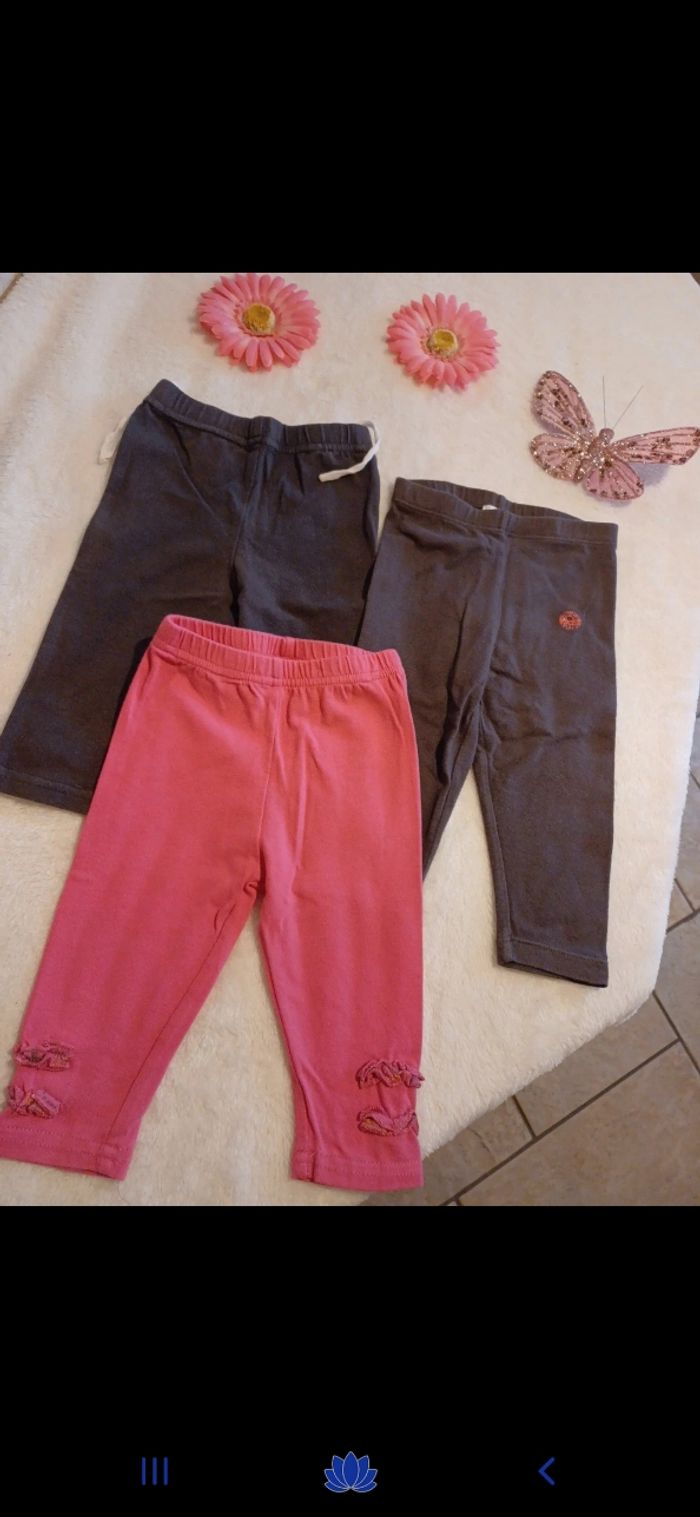Lot de 3 leggings bébé taille 6 mois