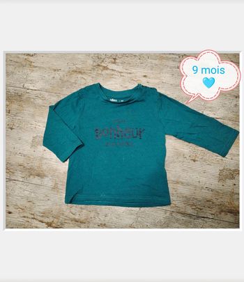 Joli t-shirt garçon manches longues 9 mois