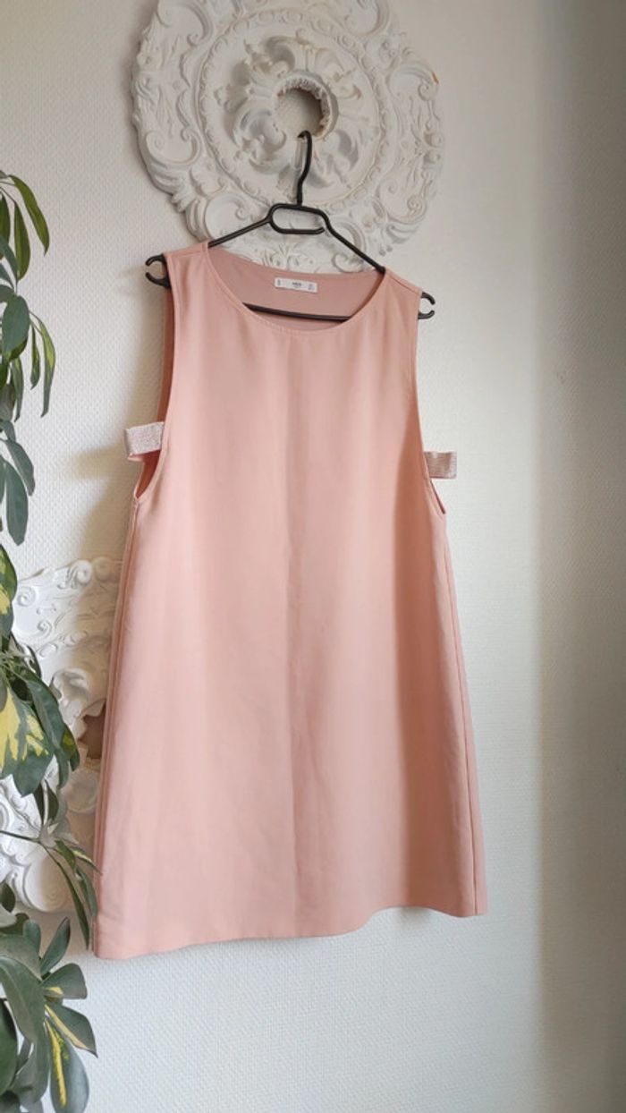 Robe sans manche débardeur ouverture rose saumon - photo numéro 2