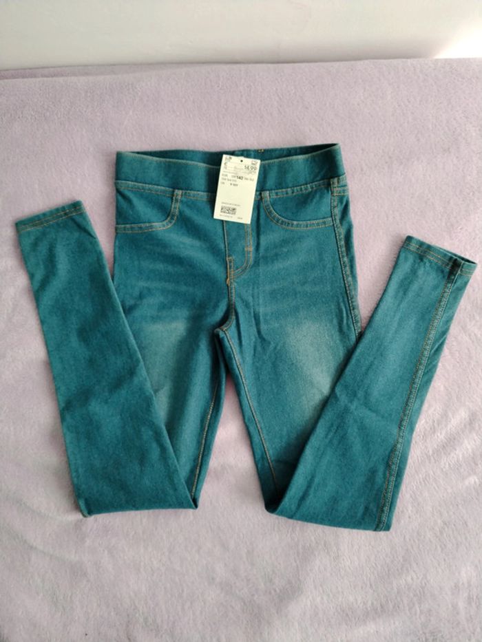 Jegging fin neuf bleu H&M 10 ans - photo numéro 2