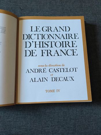 Le Grand dictionnaire d'histoire de France tome 4