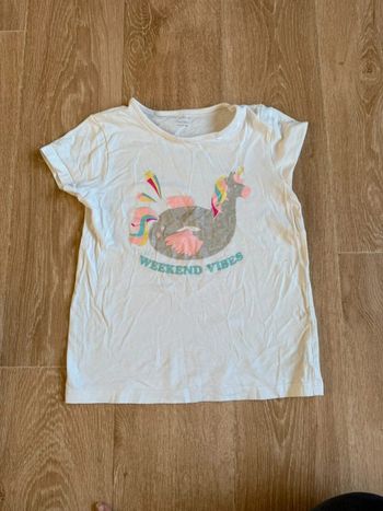 🎀 T-shirt blanc licorne 7-8 ans Primark