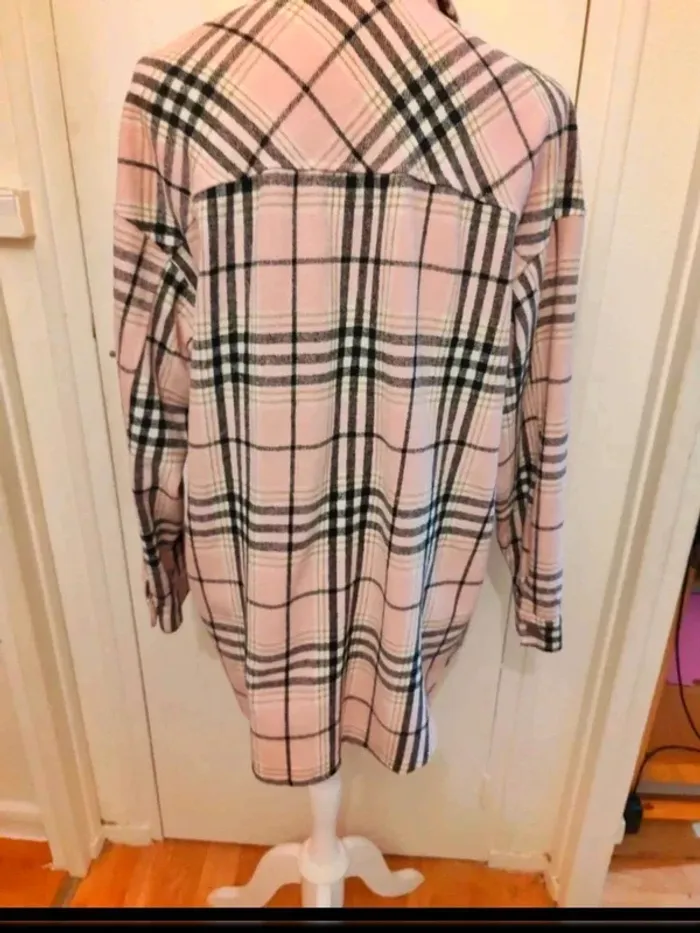 Surchemise taille L/XL carreaux rose - photo numéro 5