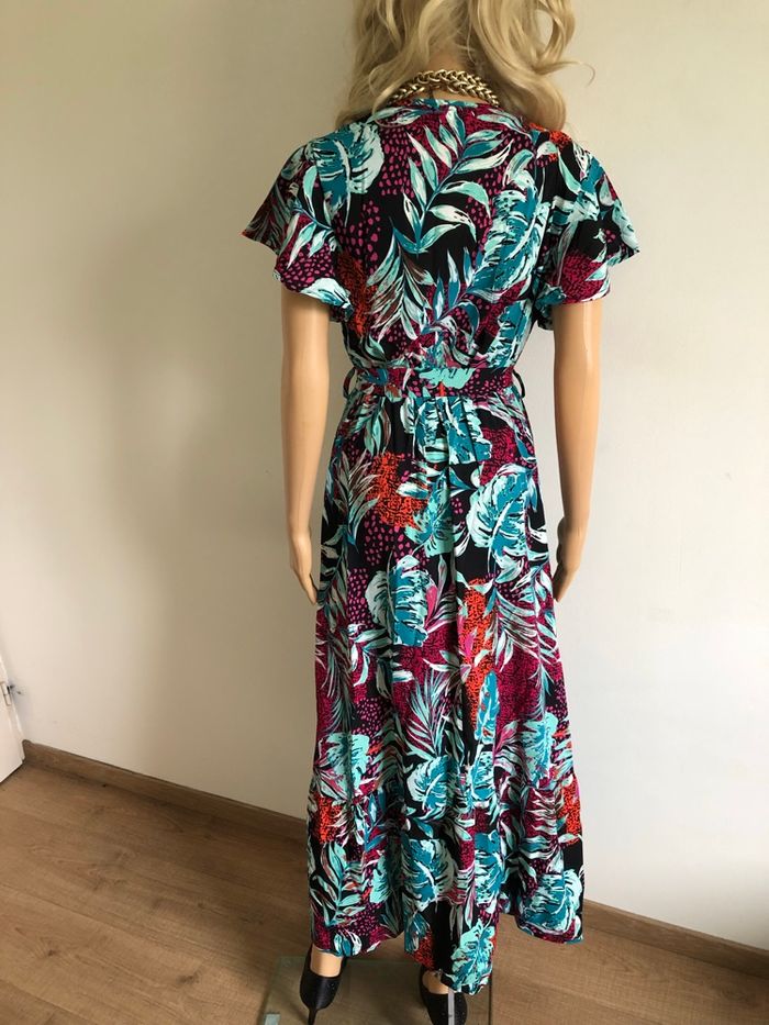 Robe longue imprimée neuve à manches courtes My Queen taille S/M - photo numéro 5