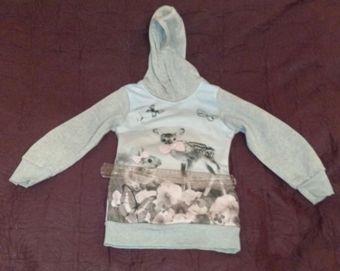 Robe pull doublé à capuche avec poches motif animaux - photo numéro 2
