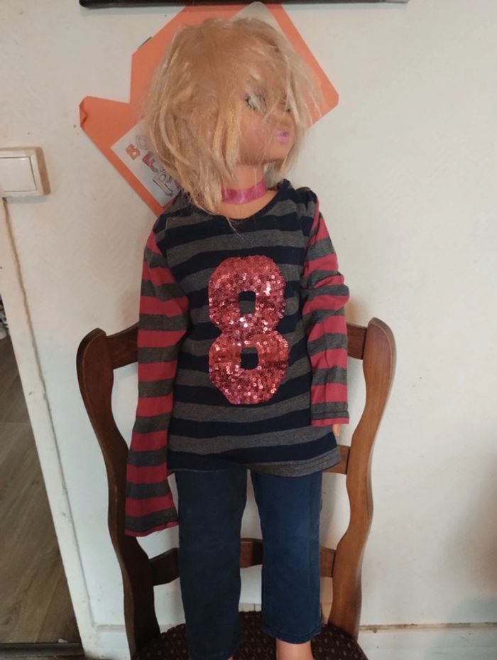 Tee shirt manches longues numéro 8 sequin - photo numéro 2