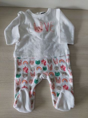 Grenouillère fille 6mois motif animaux