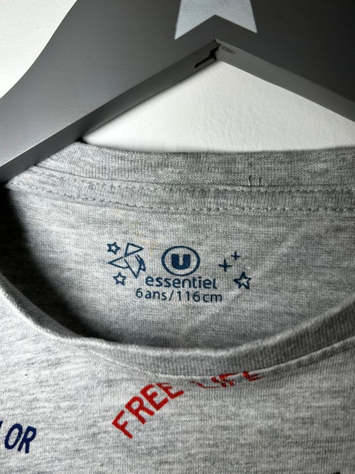 T-shirt manches longues gris imprimé - Essentiel - Taille 6 ans - photo numéro 2
