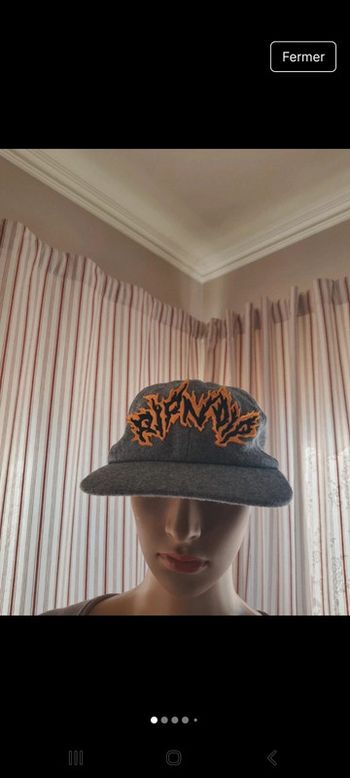 Casquette grise Ripndip réglable 50% laine