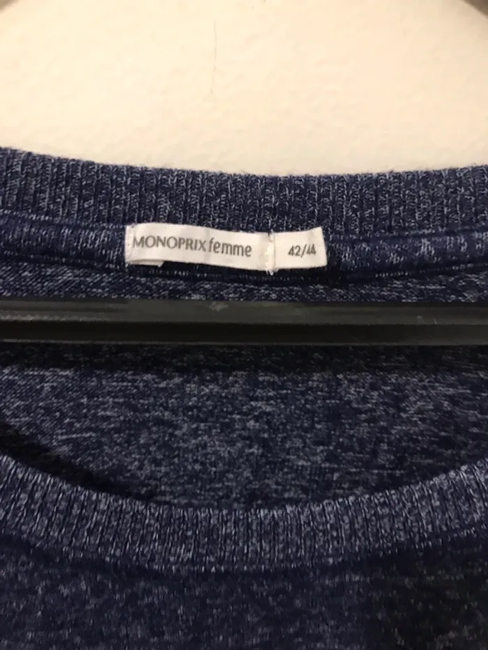 Haut Monoprix femme manches longues bleu 42/44 - photo numéro 3