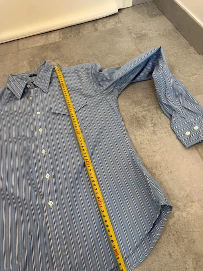 Chemise Ralph Lauren femme lignée bleue taille M parfait état - photo numéro 9