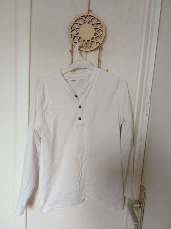 Pull blanc manches longues garçon gemo 8 ans, mi saison automne