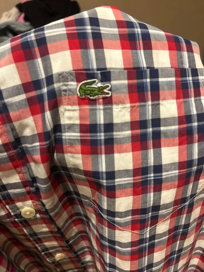 Chemise à carreaux manches courtes, Lacoste taille M - photo numéro 4