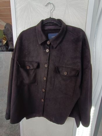 Veste large noir en dain