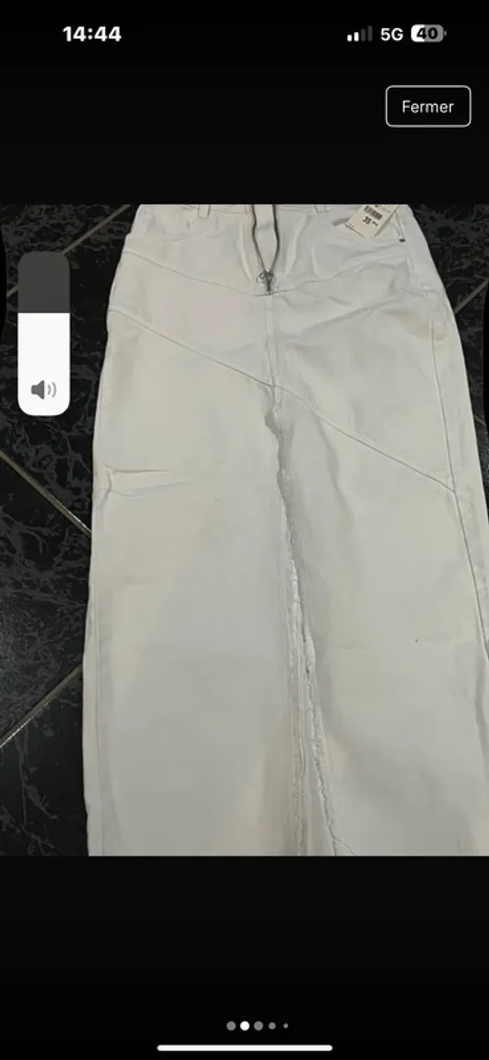 Jupe en jean Hanan blanche, taille 36 neuve