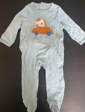 Pyjama bleu ciel à motif - Vertbaudet - 6mois