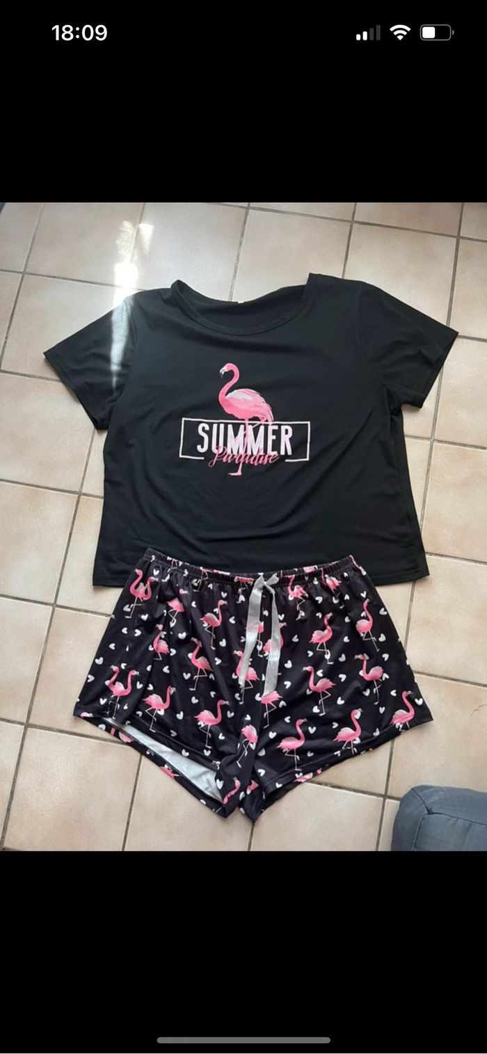 Pyjama 2 pièces Flament rose