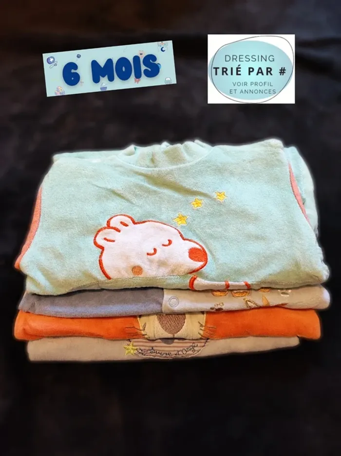 Lot pyjama velours 6 mois