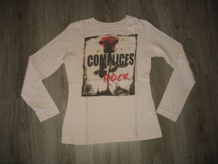 TEE SHIRT ML ROSE PALE FILLE "COMPLICES" - 14 ANS - n°02 - photo numéro 2